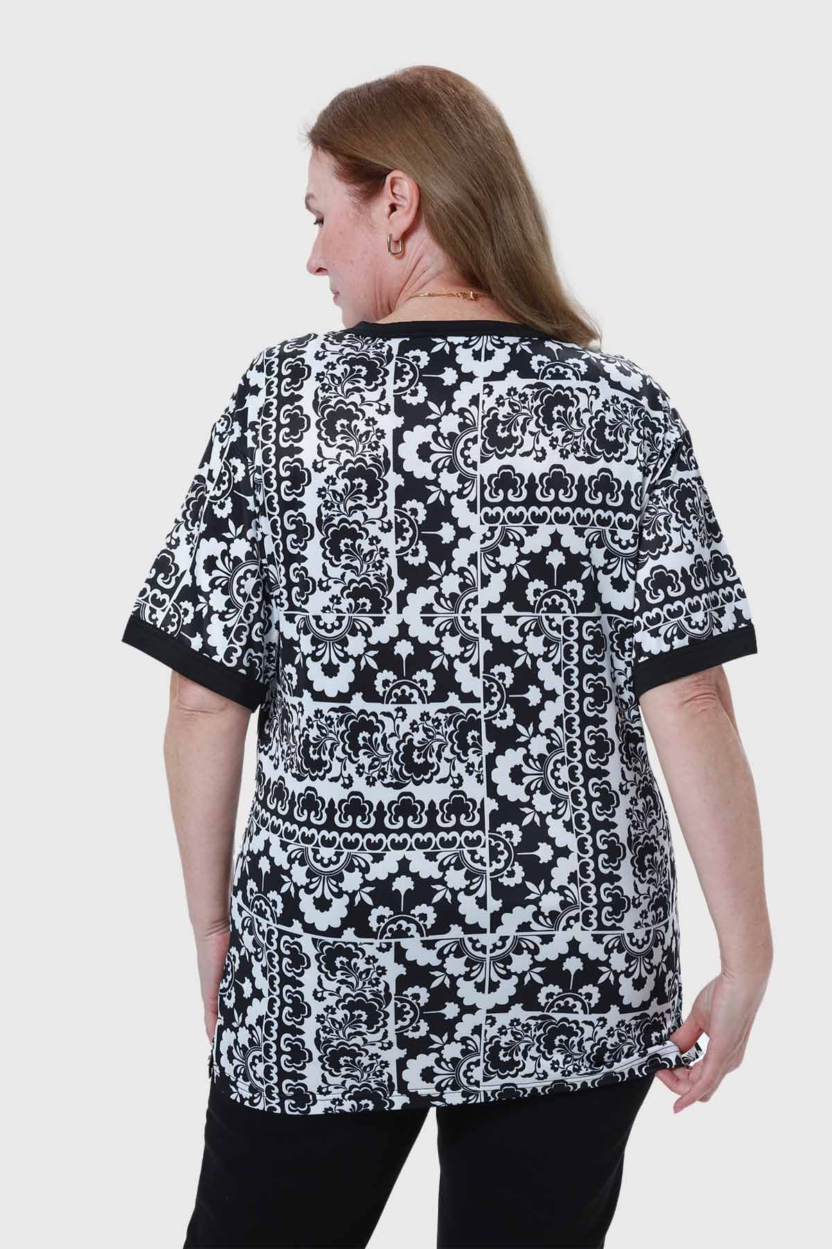 Polera Mujer Print Negro