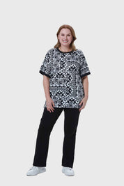 Polera Mujer Print Negro