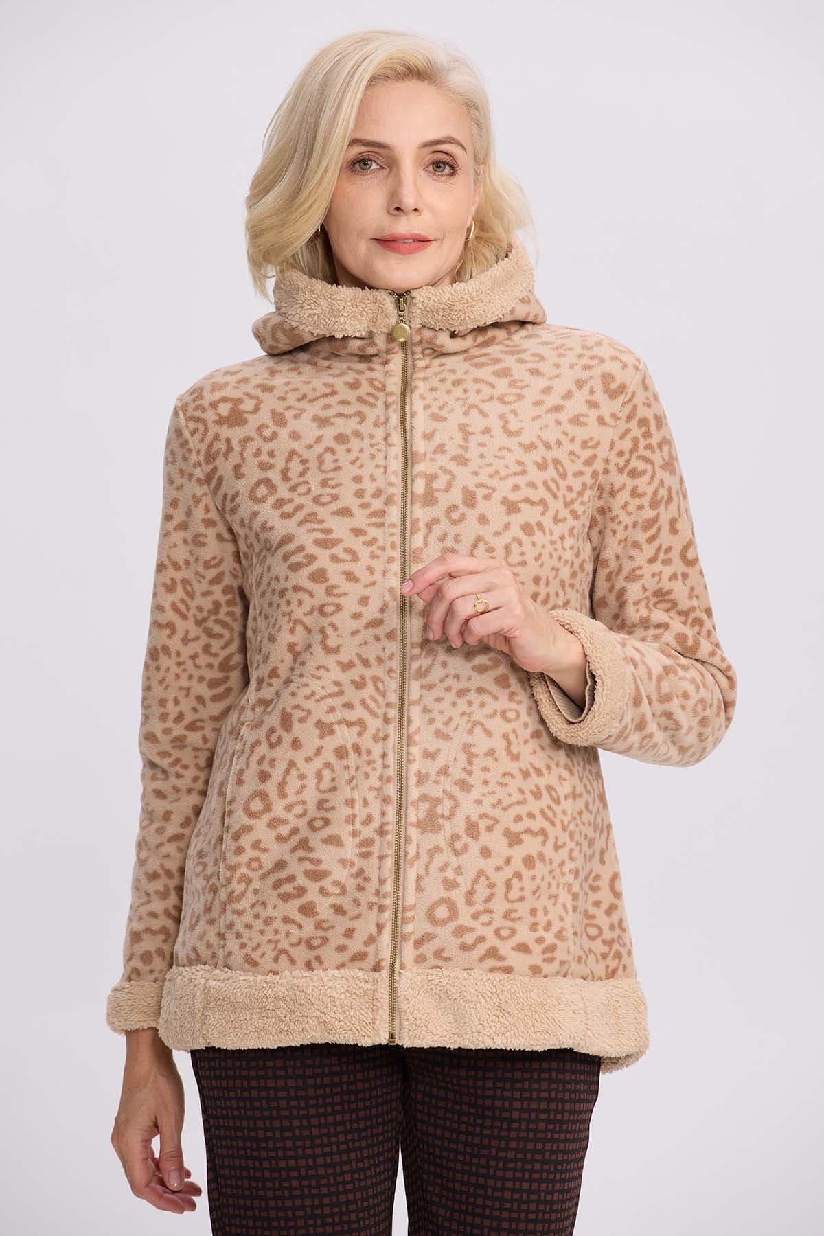 Polar Mujer Estampado Beige