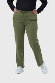 Pantalón Buzo Mujer Con Cordón Y Bolsillo Verde