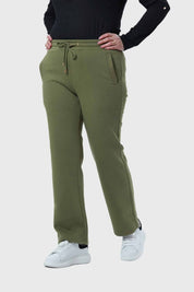 Pantalón Buzo Mujer Con Cordón Y Bolsillo Verde
