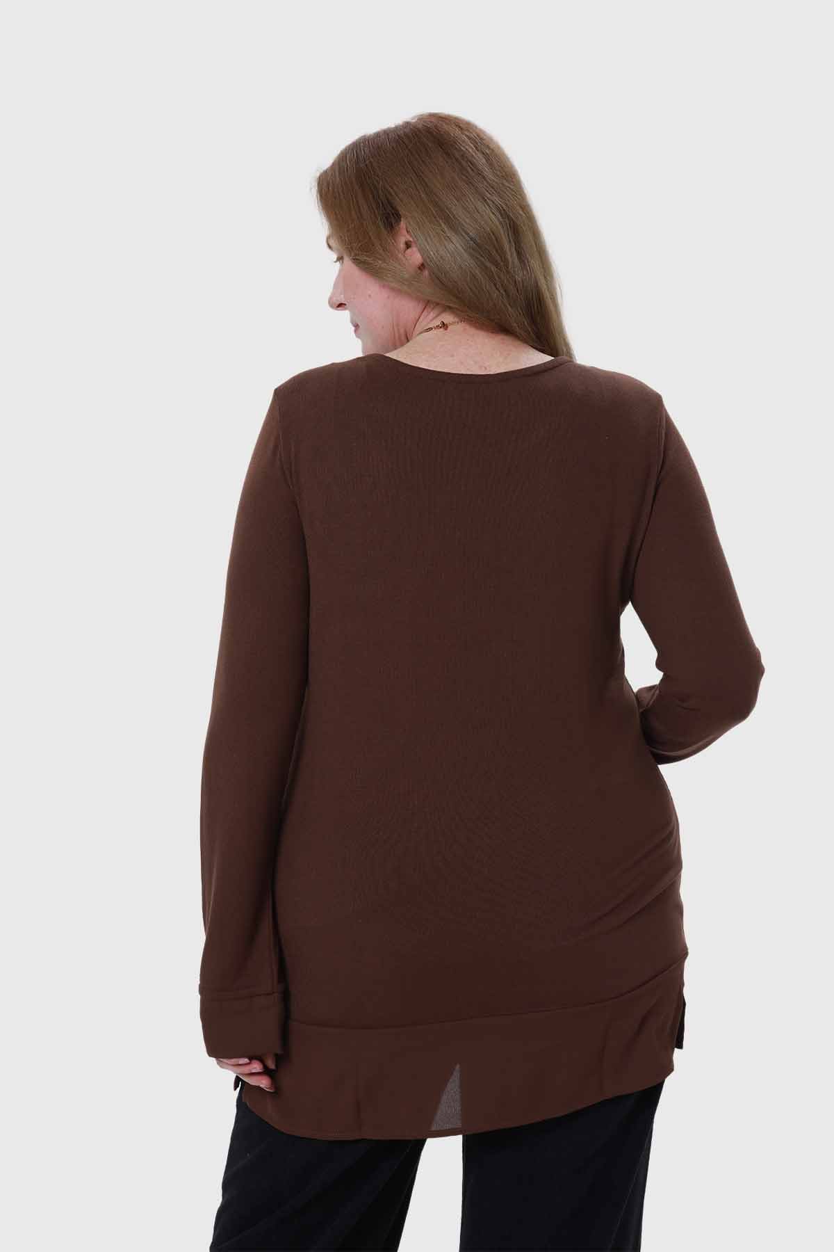 Polera Mujer Tejida Café