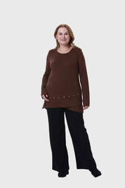 Polera Mujer Tejida Café