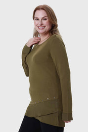 Polera Mujer Tejida Verde
