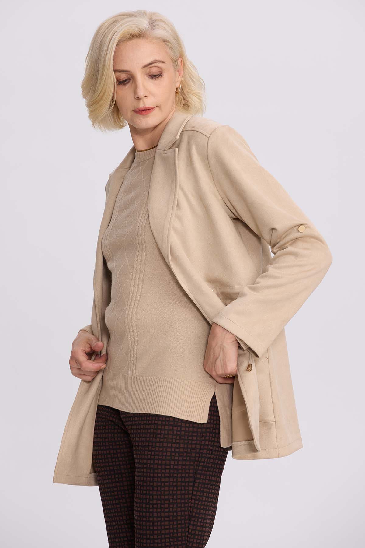 Chaqueta Mujer Recogido Beige