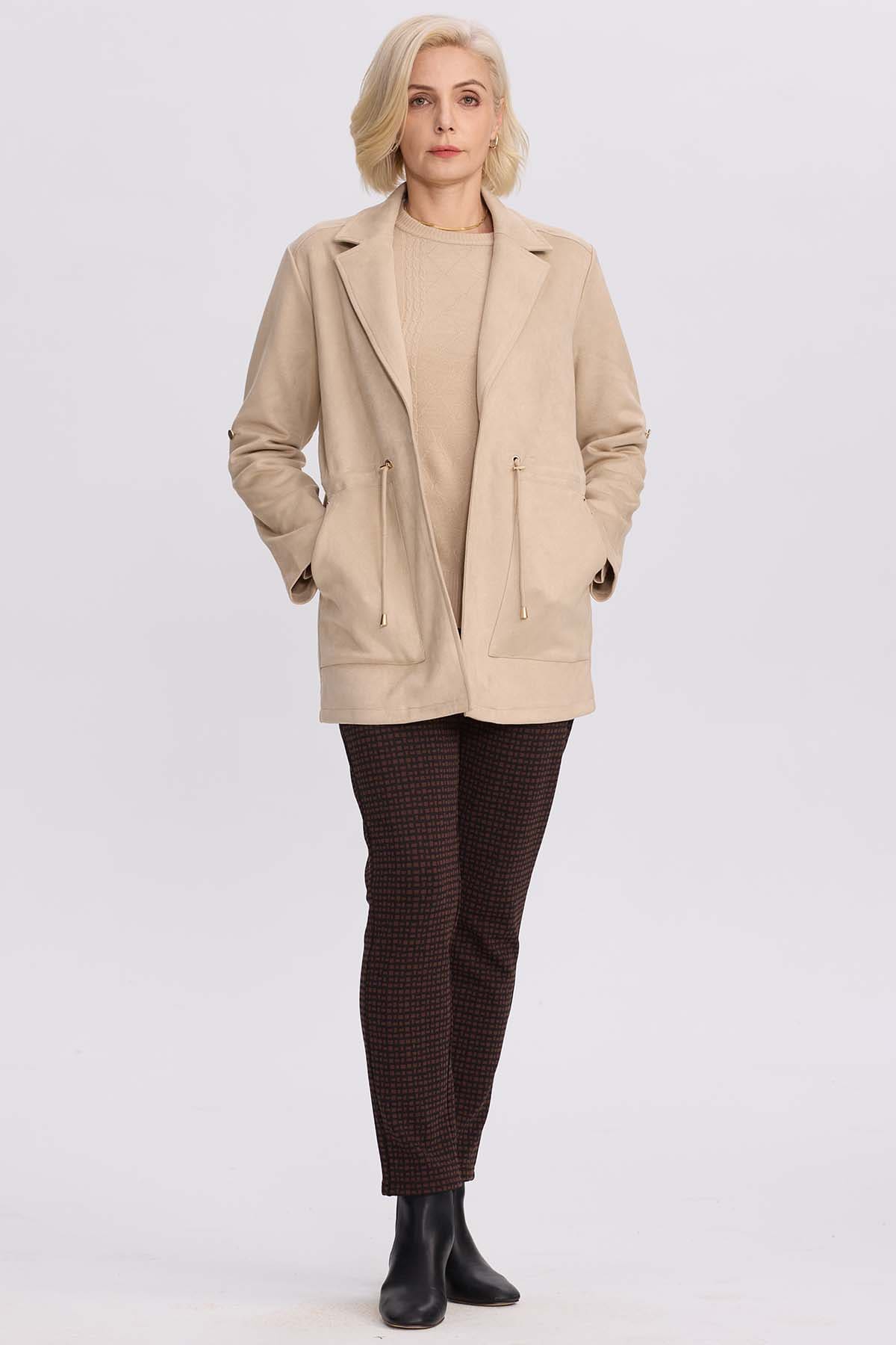 Chaqueta Mujer Recogido Beige