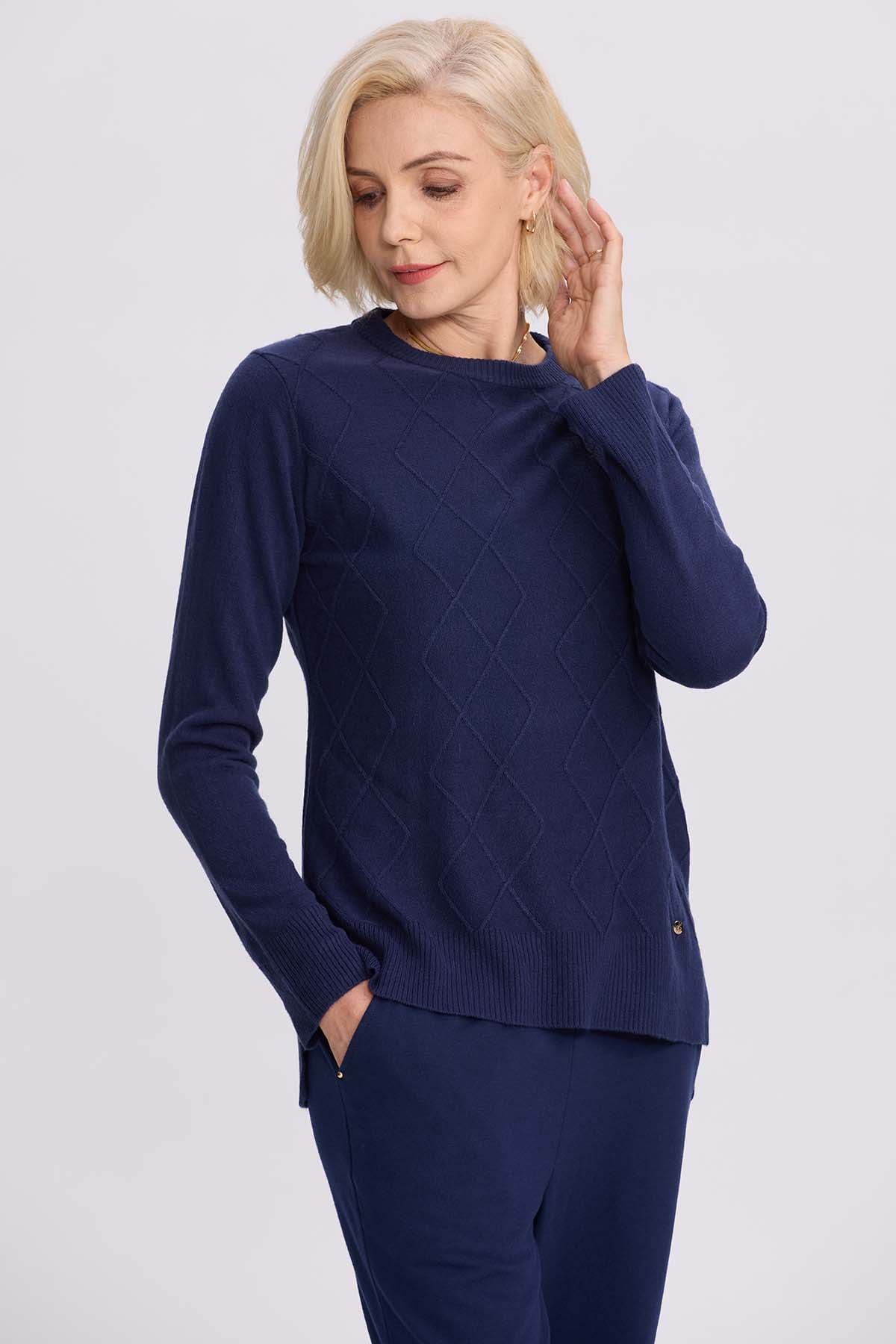 Sweater Mujer Cerrado Azul