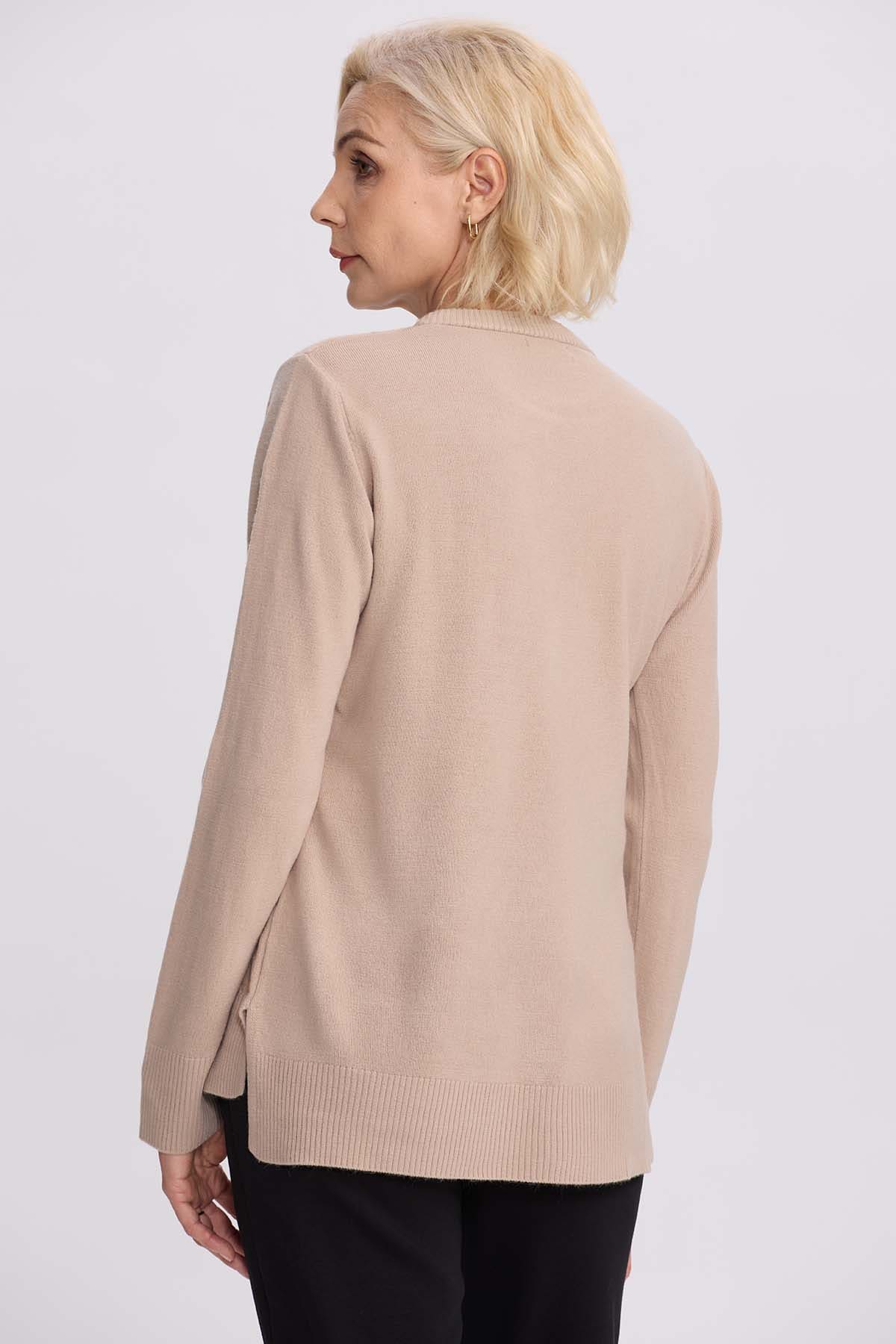 Sweater Mujer Cerrado Beige