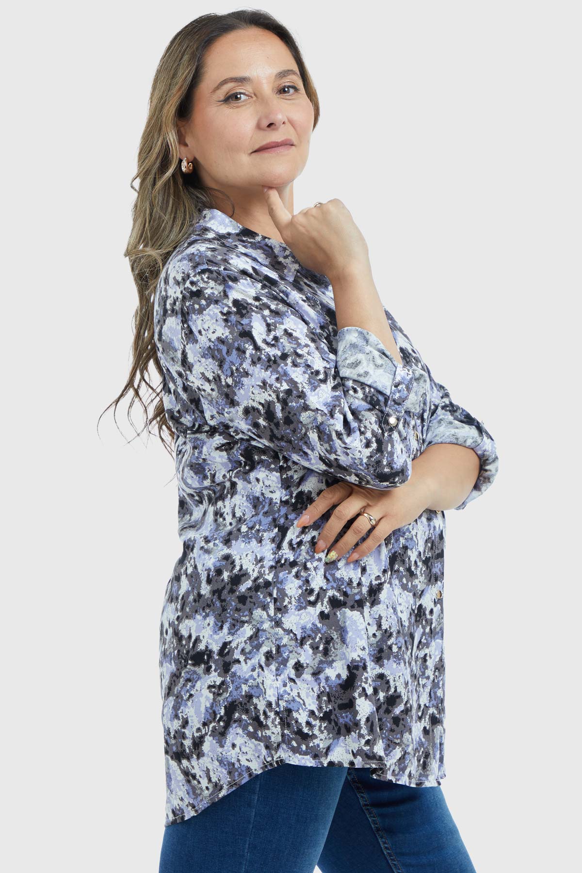 Blusa Mujer Estampada Negro