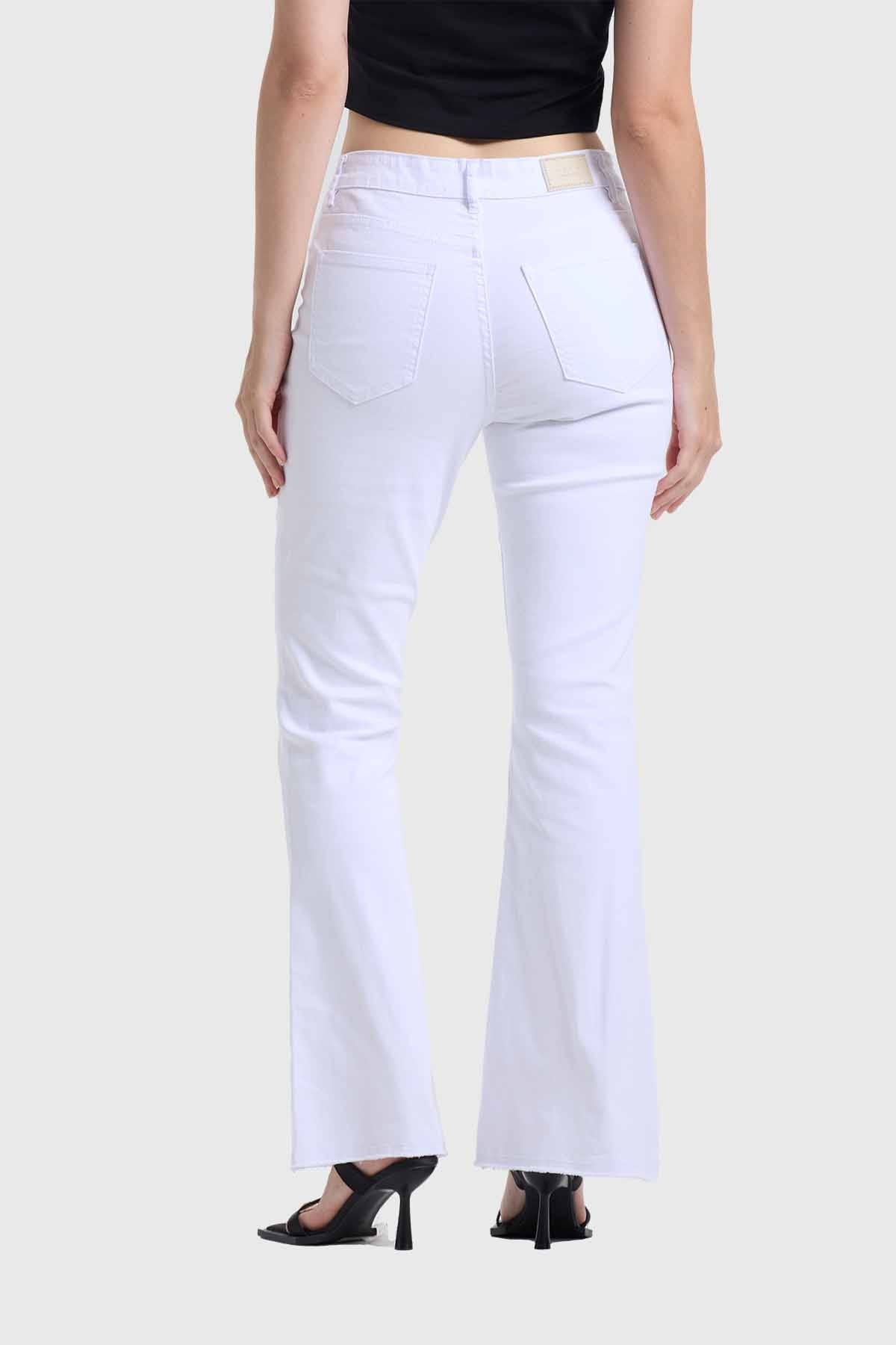 Jeans Mujer Flare Monse Blanco