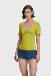 Polera Mujer Escote Corazón Verde