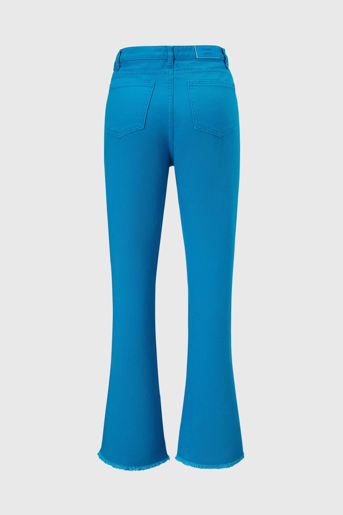 Jeans Niña Con Cortes Azul