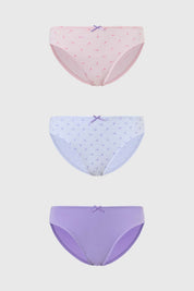 Calzón Mujer Tripack Bikini Algodón Palo Rosa