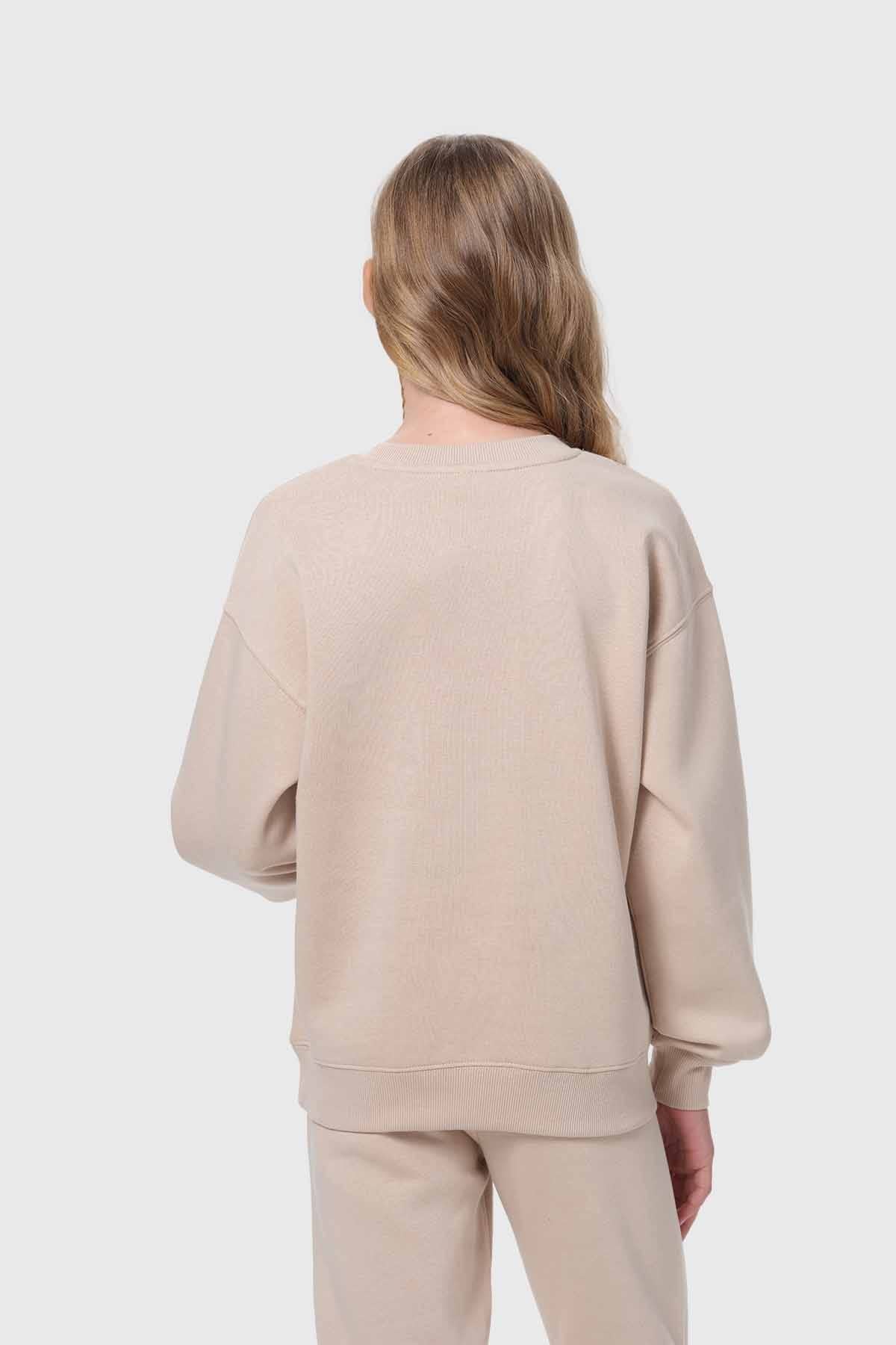 Polerón Niña Básico Beige