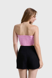 Blazer Mujer Strapless Rosado
