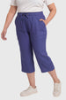 Pantalón Mujer Lino Azul