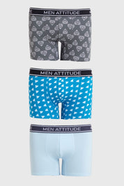 Boxer Hombre Tripack Celeste