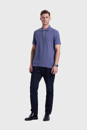 Polera Hombre Piqué Azul
