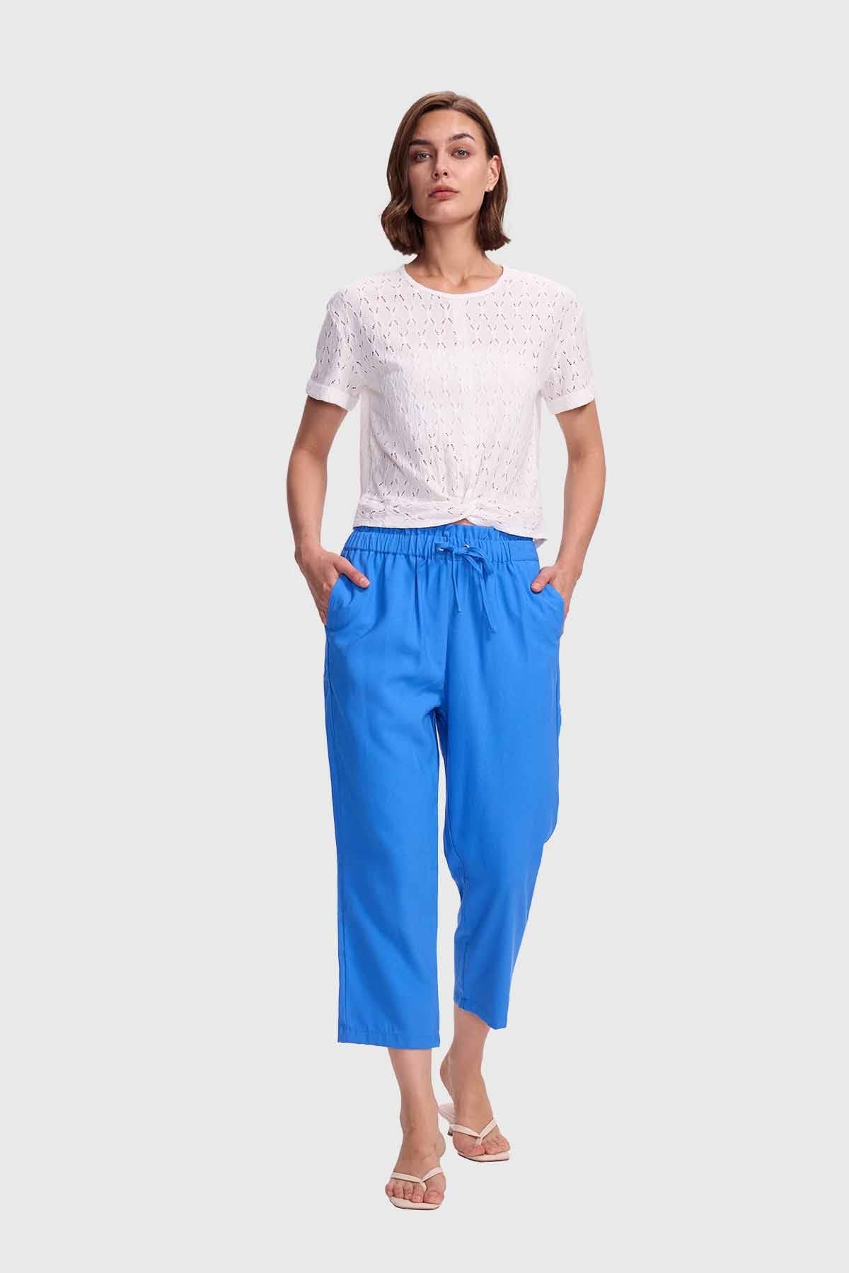 Pantalón Mujer Slim Tobillero Azul