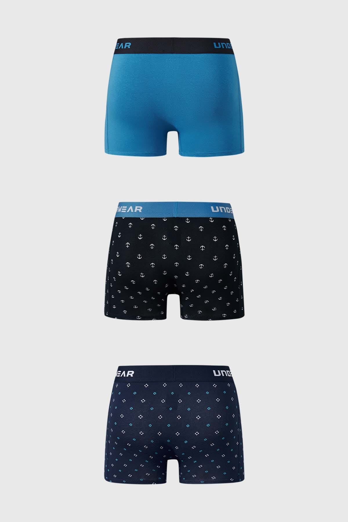 Boxer Hombre Tripack Azul