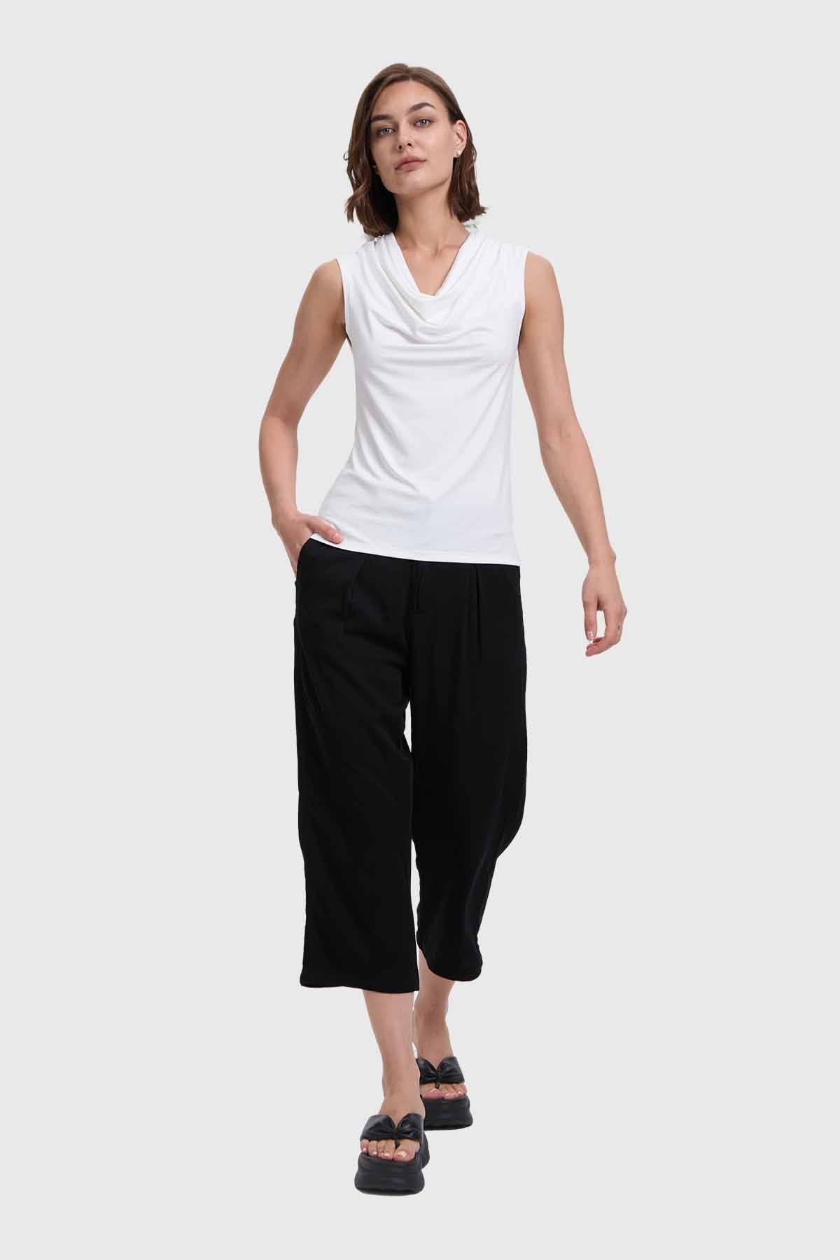 Polera Mujer Drapeado Crudo