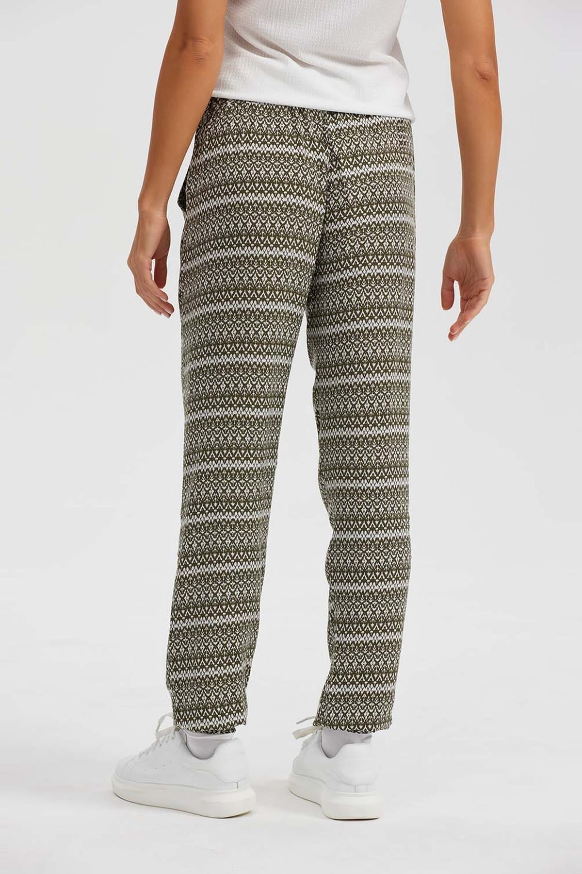 Pantalón Mujer Bombacho Puño Elástico Verde