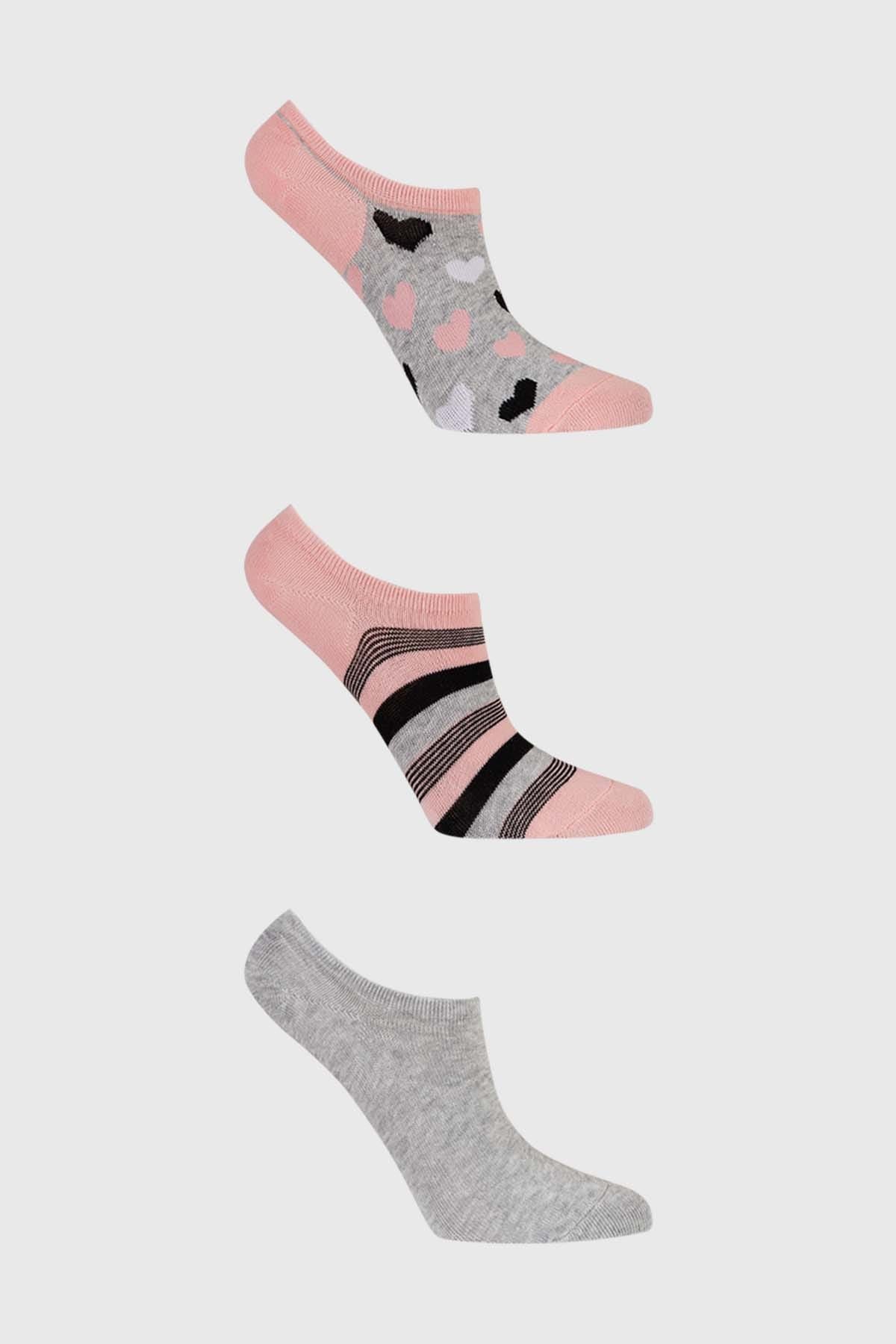 Calceta Deportiva Mujer Tripack Gris Ii