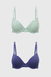 Sostén Mujer Bipack Print Menta