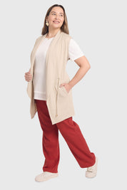 Sweater Mujer Cintura Casual Arena