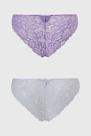 Calzón Mujer Bipack Bikini Encaje Lila