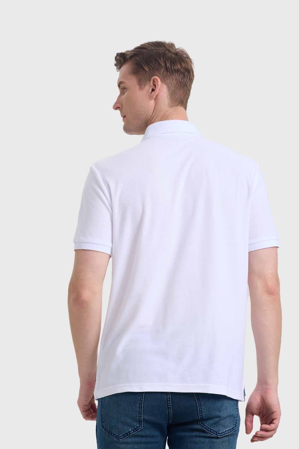 Polera Hombre Piqué Básica Blanco