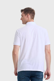 Polera Hombre Piqué Básica Blanco