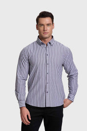 Camisa Hombre Rayas Gris