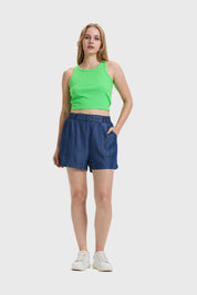 Polera Mujer Sudadera Verde Flúor