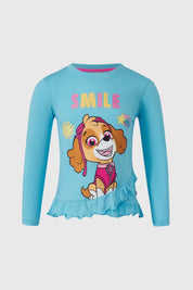 Polera Niña Paw Patrol Celeste