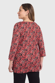 Polera Mujer Estampada Rojo