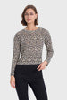 Sweater Mujer Con Faldón Beige