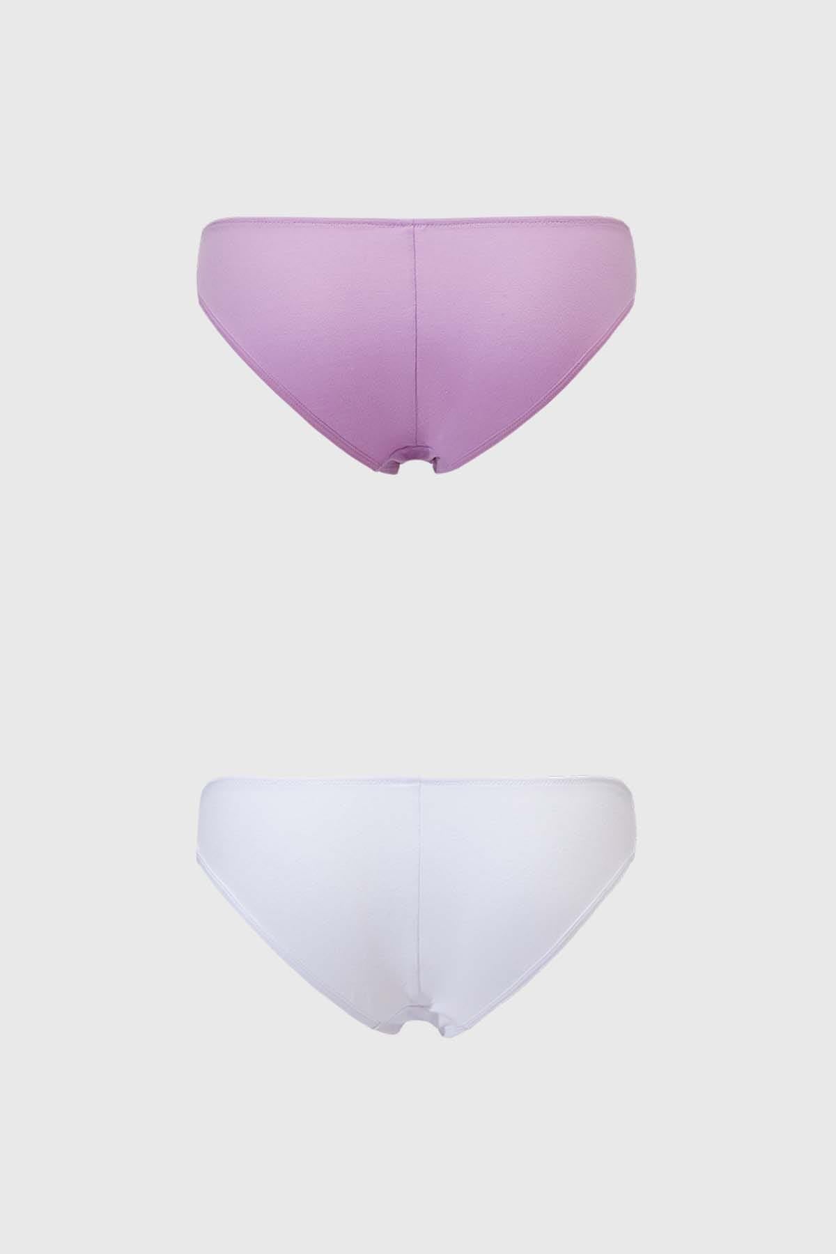 Calzón Mujer Bikini Bipack Detalle Mesh Lila