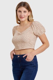 Blusa Recogido Escote Nude