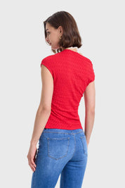 Polera Mujer Asimétrico Rojo