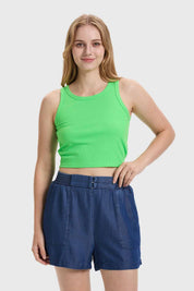 Polera Mujer Sudadera Verde Flúor