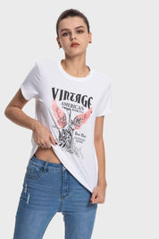 Polera Mujer Básica Print Blanco