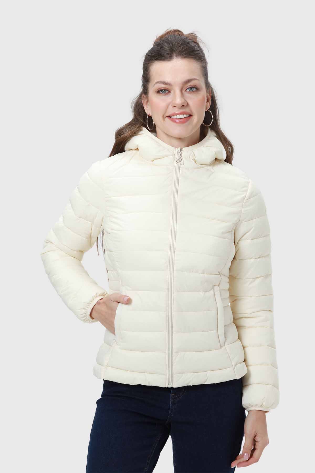 Parka Mujer Corta Plummy Crudo