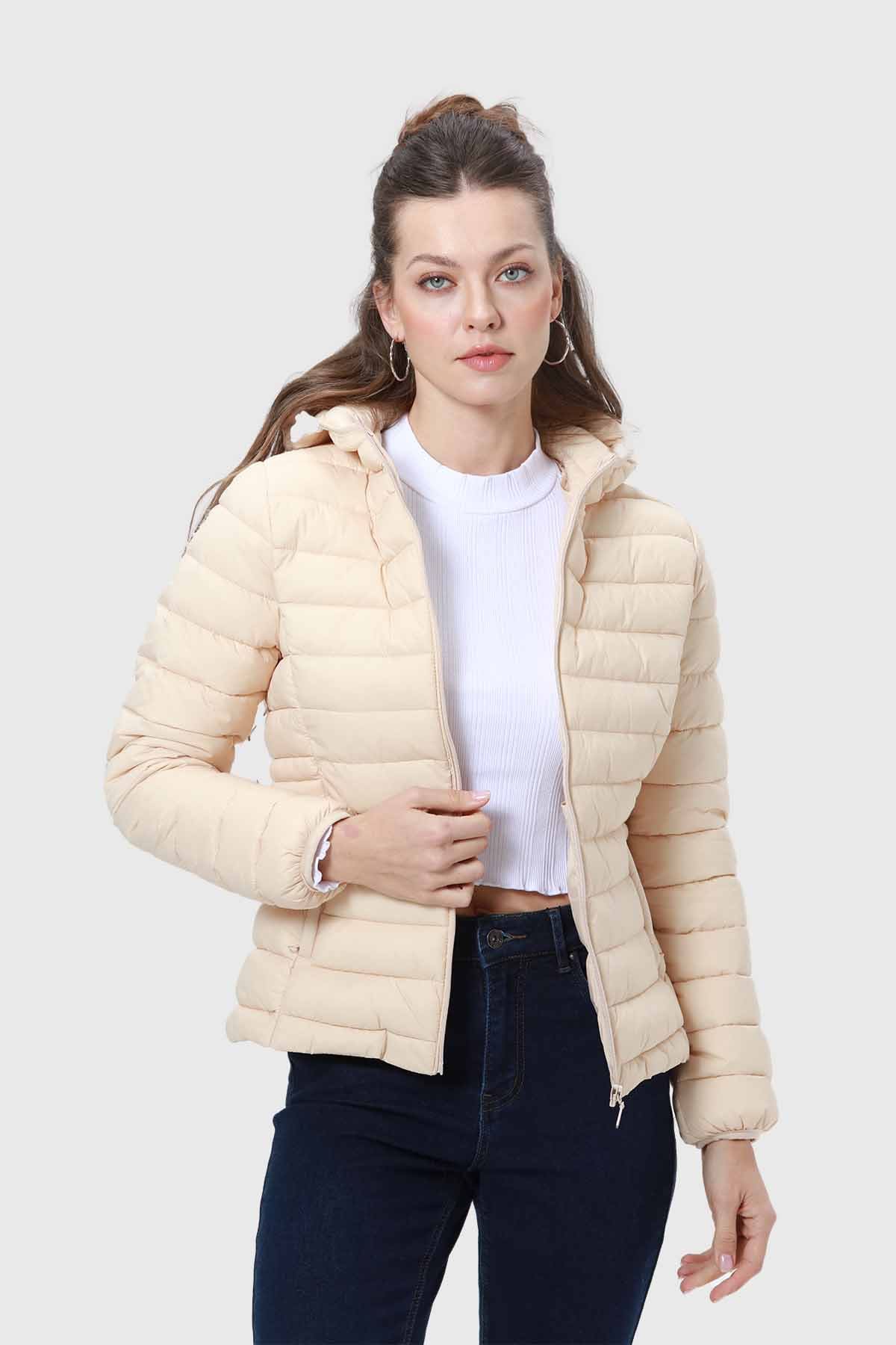 Parka Mujer Corta Plummy Beige