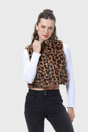 Parka Mujer Piel Reversible Café