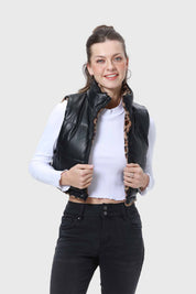 Parka Mujer Piel Reversible Café