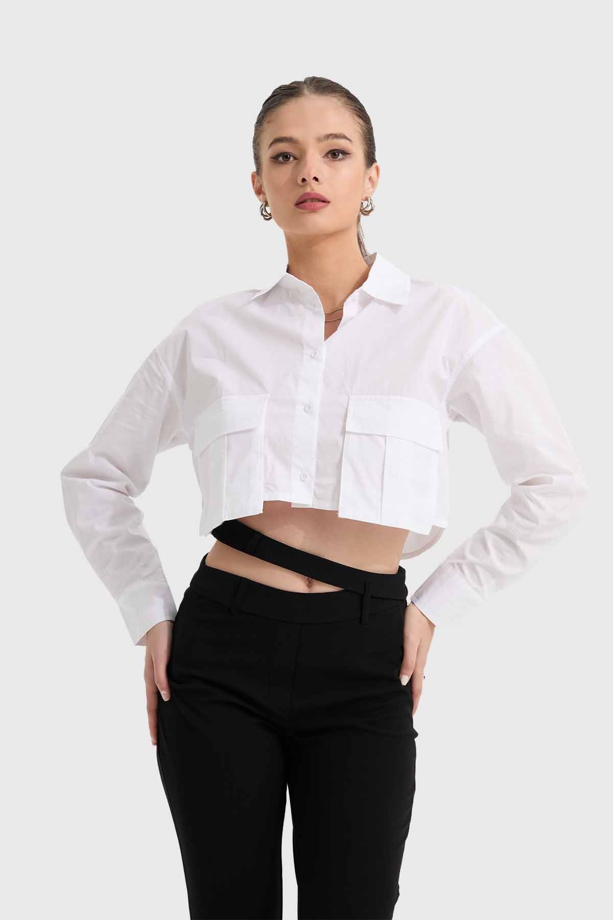 Blusa Mujer Cargo Blanco
