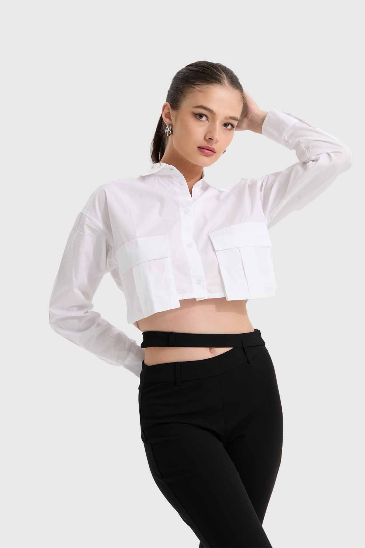 Blusa Mujer Cargo Blanco