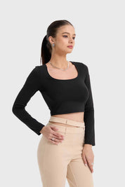 Polera Mujer Escote Cuadrado Negro