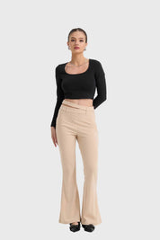 Polera Mujer Escote Cuadrado Negro